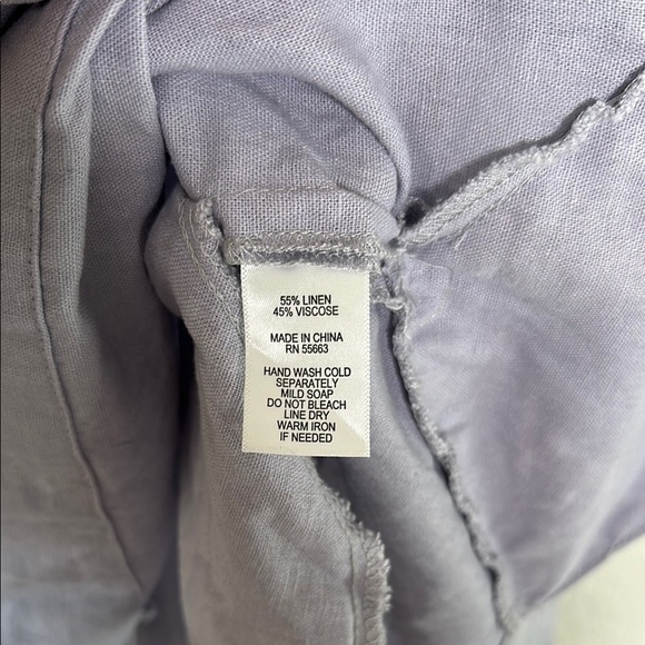 FOR CYNTHIA  Lavender Linen Blend Puff Sleeve Small - Picture 6 of 9